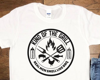 Grilling t-shirt for dad, King of the grill shirt, Grilling gifts, Barbeque shirt, BBQ shirt for him, BBQ t shirts, Grilling shirts
