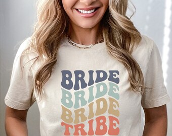 Retro Bride Bridesmaid Shirt, Comfort Colors, Bridal Party Shirt, Groovy Bachelorette Theme Party Tee, Aesthetic Trendy Wedding, Boho Bride
