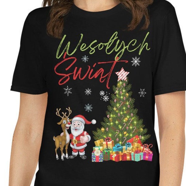 Wesolych Swiat Polish language Christmas shirt, Christmas shirts, Christmas tree Polish gift tshirt, Boze Narodzenie gifts