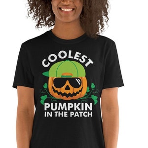 Coolest Pumpkin In The Patch, shirt met pompoenpatch, Halloween-shirt voor kinderen, Spooky-shirt, Halloween-feesttopje, herfsttopjes, T-shirt herfstpompoen