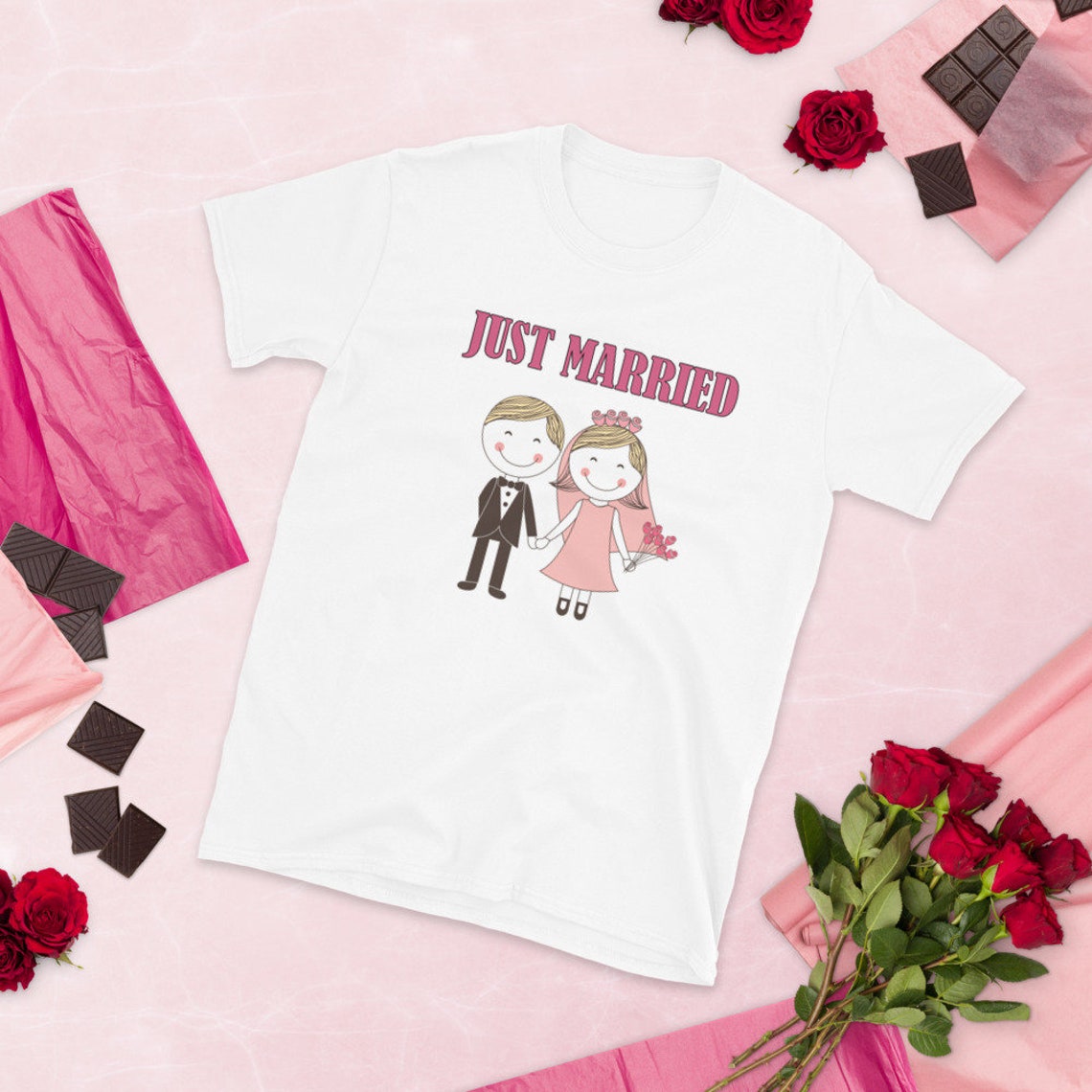 Just Married Tshirt Couples Shirts Honeymoon Shirt Newlywed - Etsy