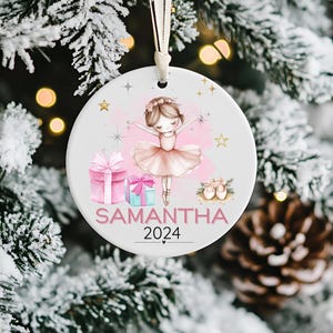 Personalized Girls Ballerina Ornament 2024, Custom Dance Ornament, Ballet Ornament, Girls Christmas Ornament, Ballet Gift for Dancer