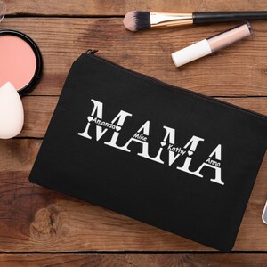 Personalized toiletry bag with name of children, Customized make up bag for mom, Mothers day gift, Gift from kids to mom, Birthday gift mama