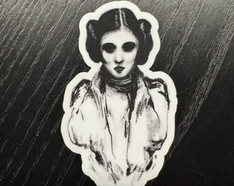 Pegatina ilustrada de Leia Oscura - Calcomanía mate y duradera