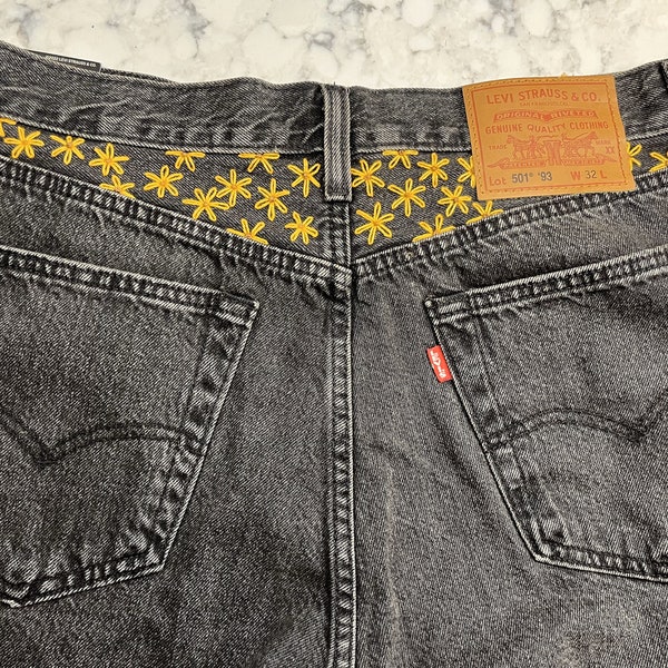 Embroidered Levi's Jean Shorts