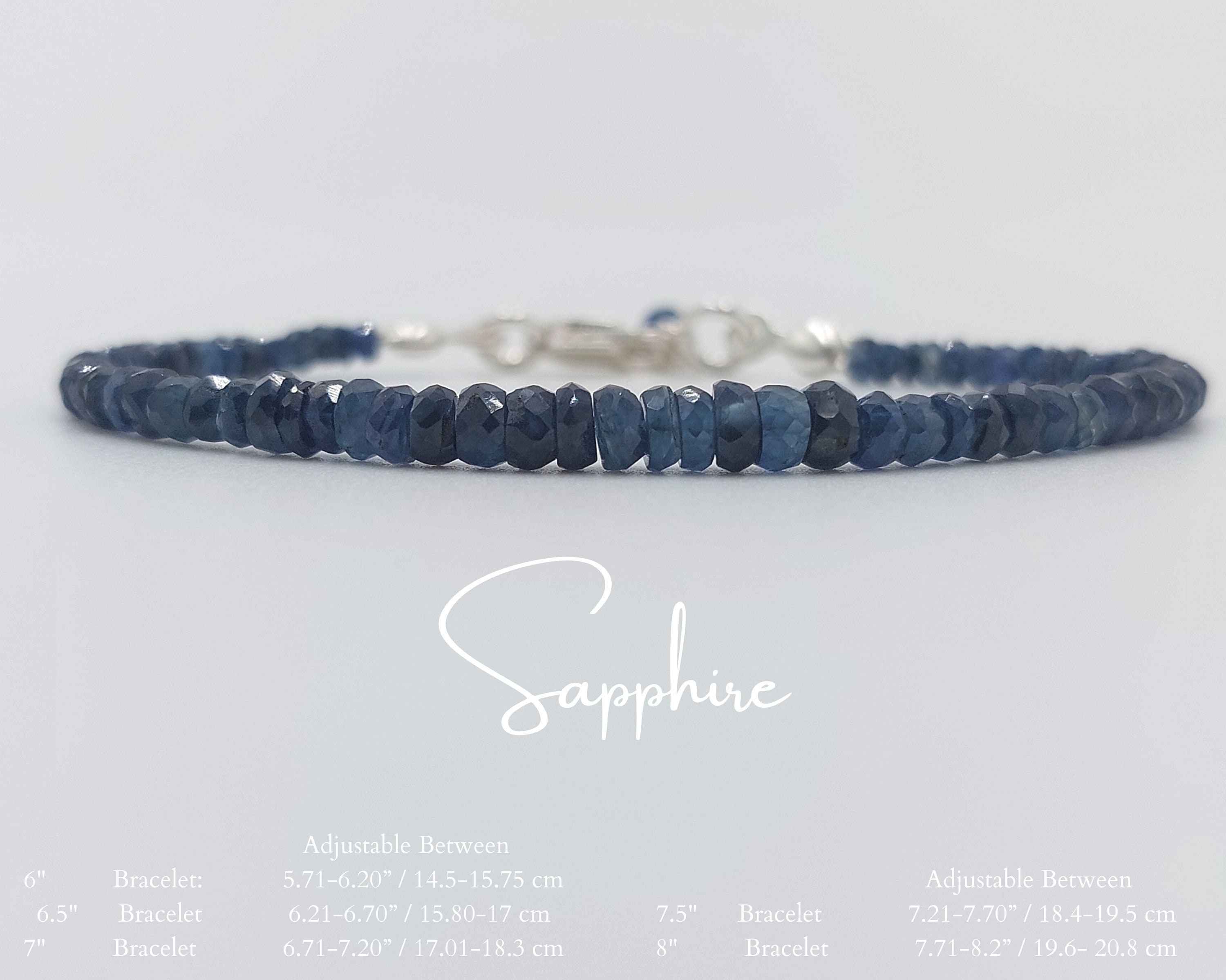 Blue Sapphire Bracelet, September Birthstone, Skinny Bracelet - Etsy  Australia