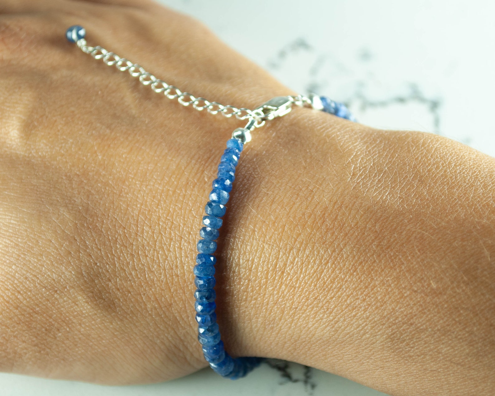 dainty sapphire bracelet