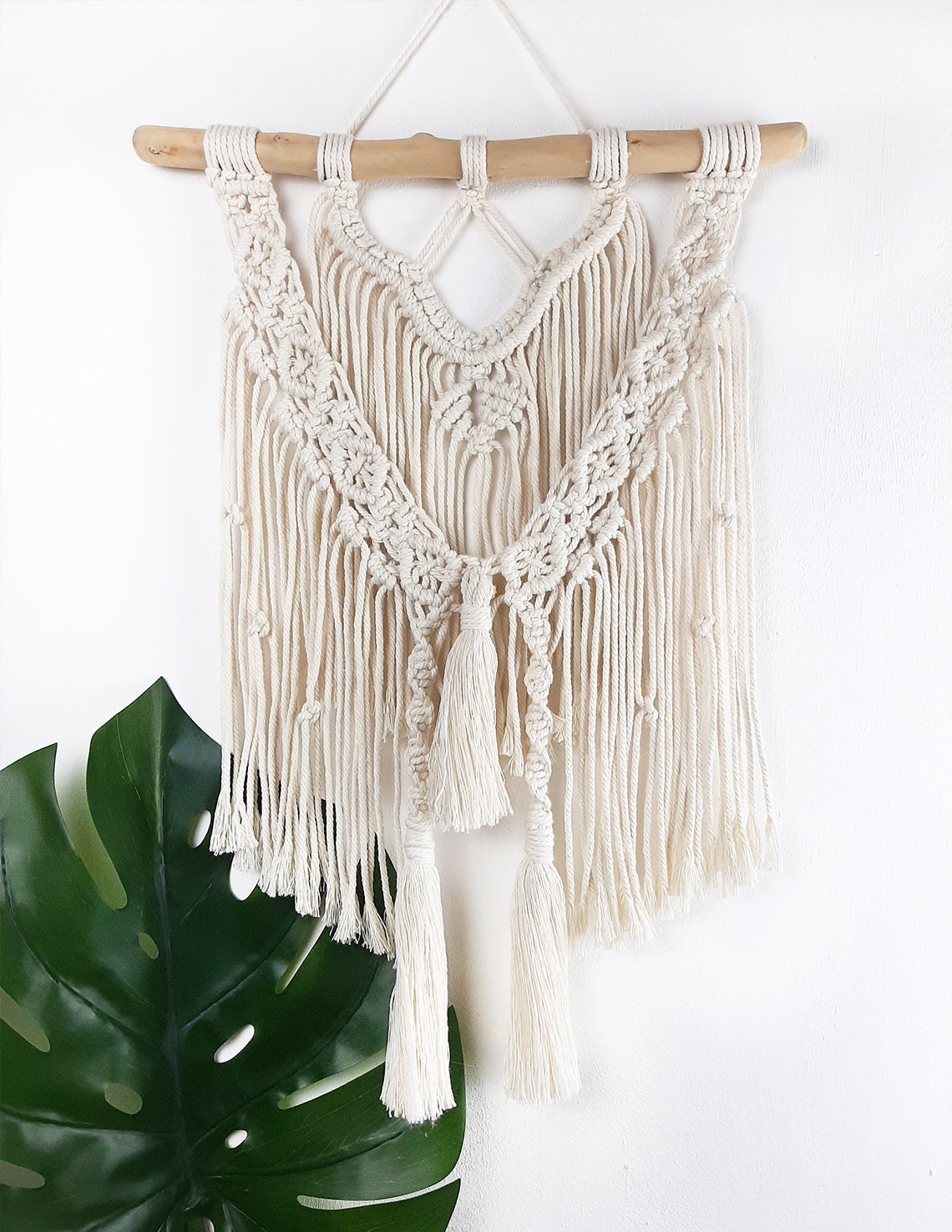 Tenture Murale en Macramé Style Boho - Décoration Coton Modèle Mahate