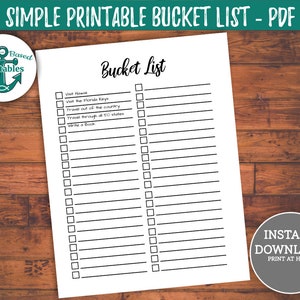 Wydrukuj szablon listy wiader Pusta lista wiader PDF Prosta lista kontrolna listy wiader Wydrukuj listę kontrolną listy wiader DIY Lista wiader PDF