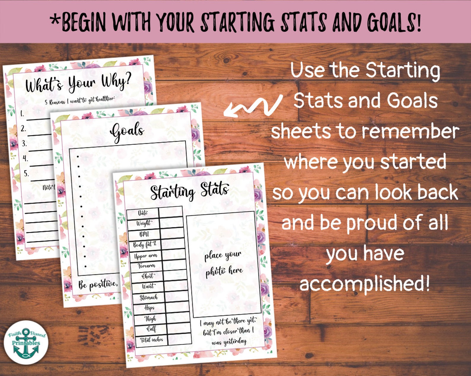 Purple Flower Weight Loss Journal Printable Weight Loss Etsy