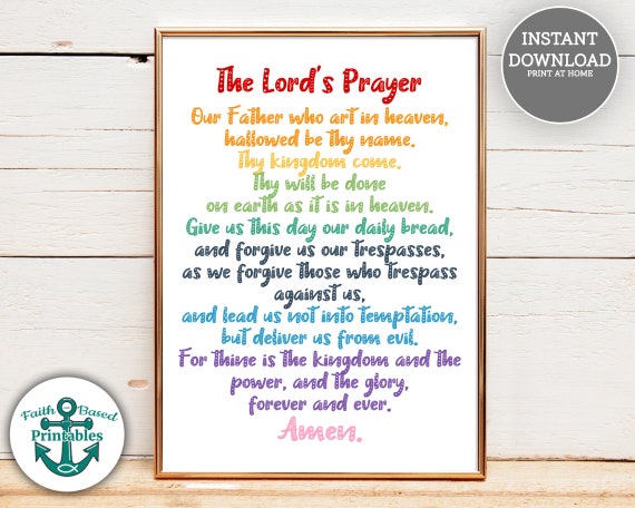 The Lord's Prayer, Christian Children Wall Art
