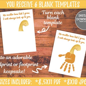 Printable Dinosaur Handprint Card Bundle Dino Hand Print Craft - Etsy