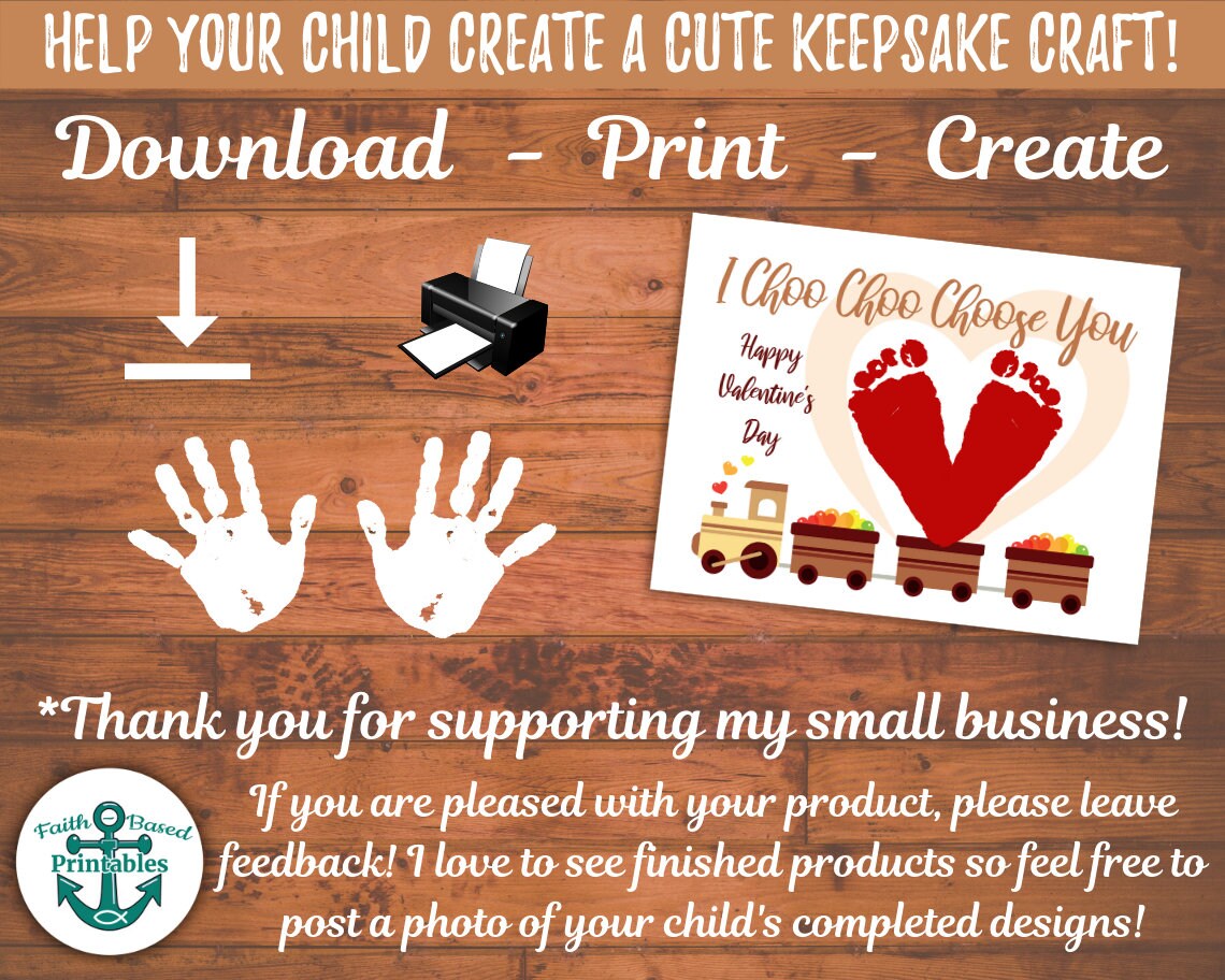 I Choo Choo Choose You Handprint Art Template Printable | Etsy