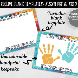 The Best Dad Hands Down Printable Gift for Daddy Handprint Art Hand ...