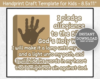 Pledge to the Christian Flag Handprint Craft Printable | Etsy