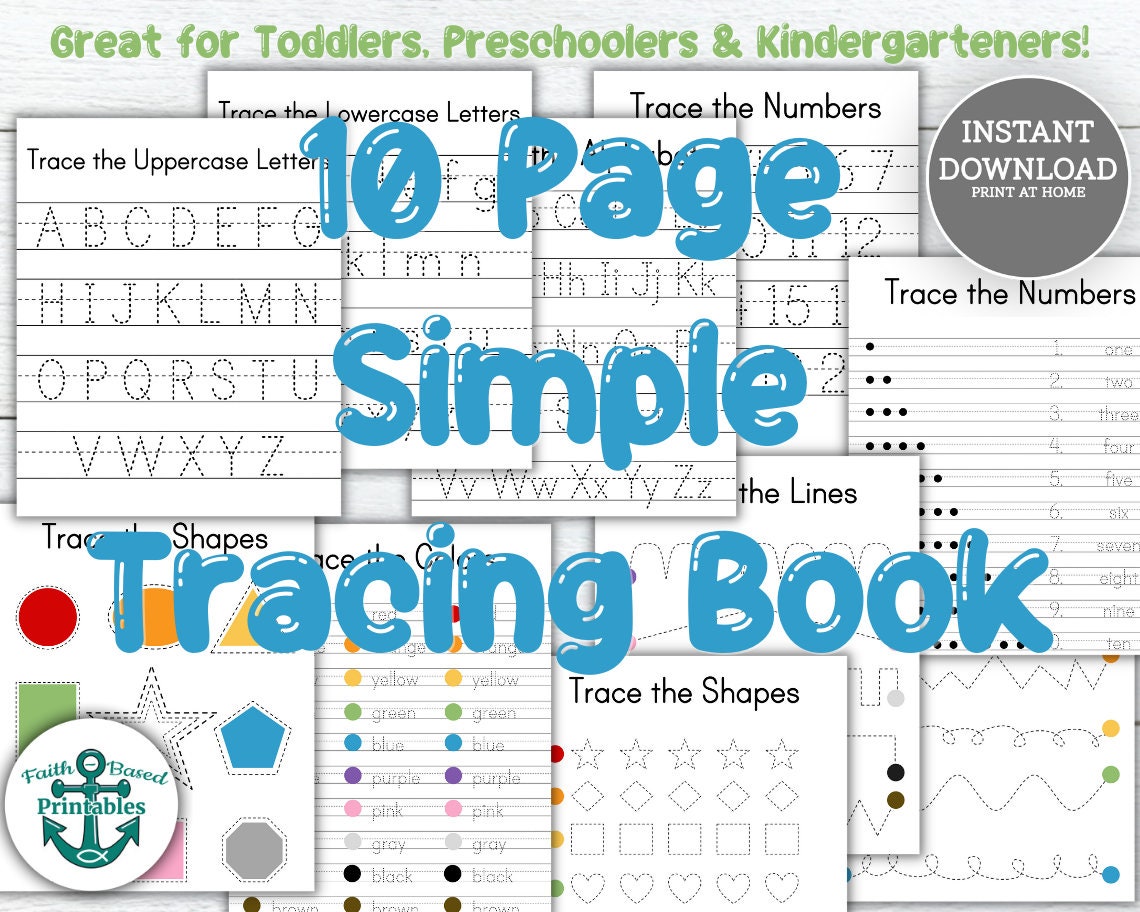Printable Tracing Worksheet Bundle Alphabet Number Letter - Etsy