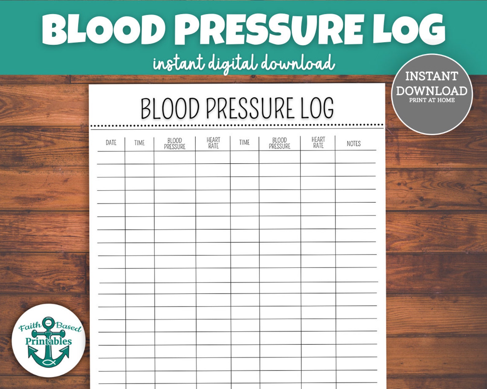 Blood Pressure Log Printable Blood Pressure Chart Tracker Record