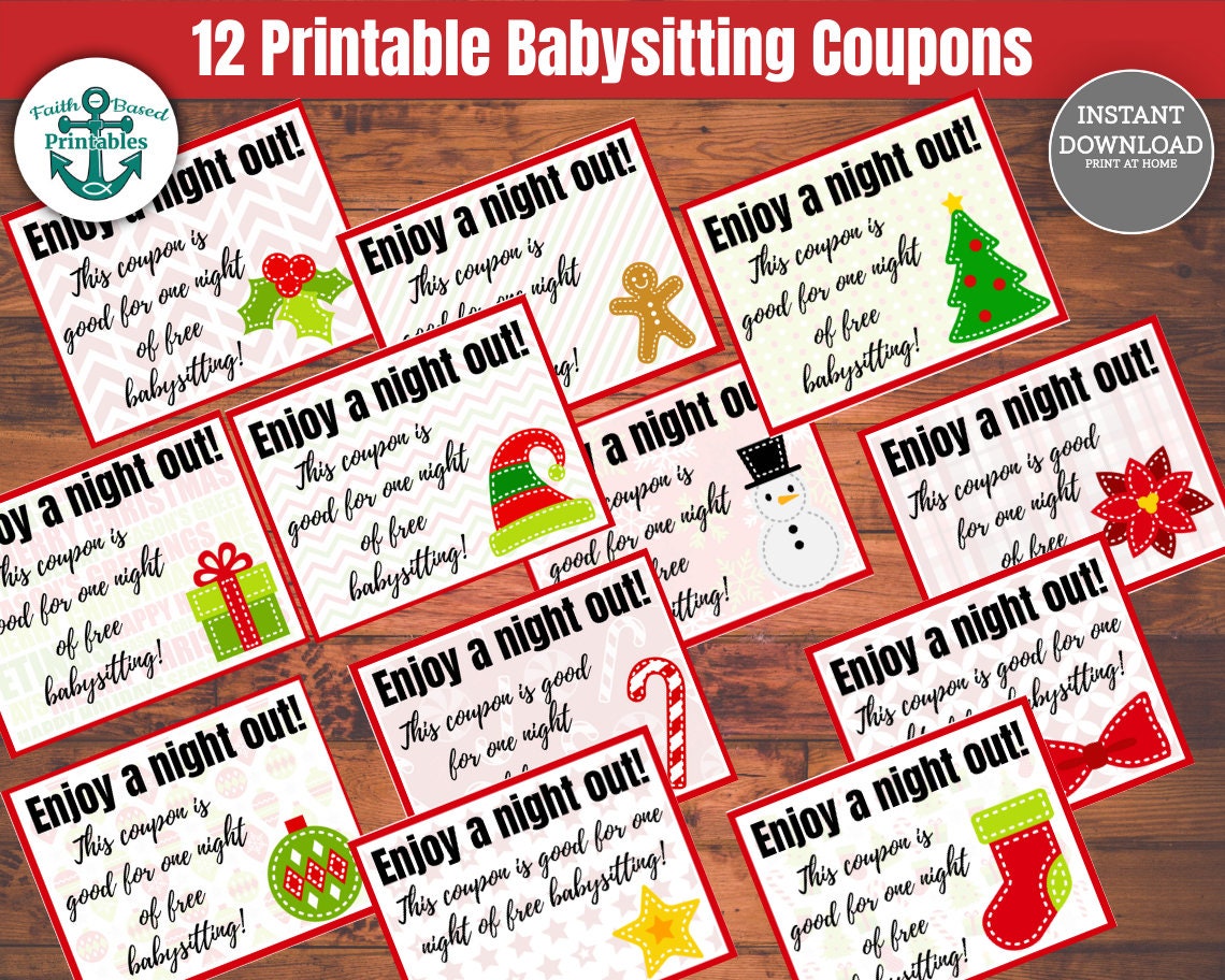 Babysitting Coupon Download Baby Sitting Coupon Printable - Etsy