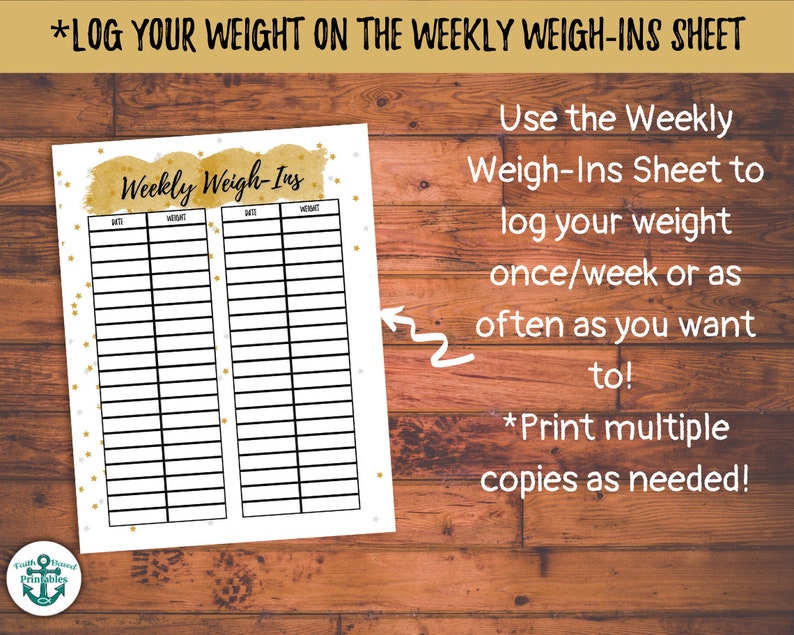 Printable Weight Loss New Years Goals Resolutions Gold 15 Etsy