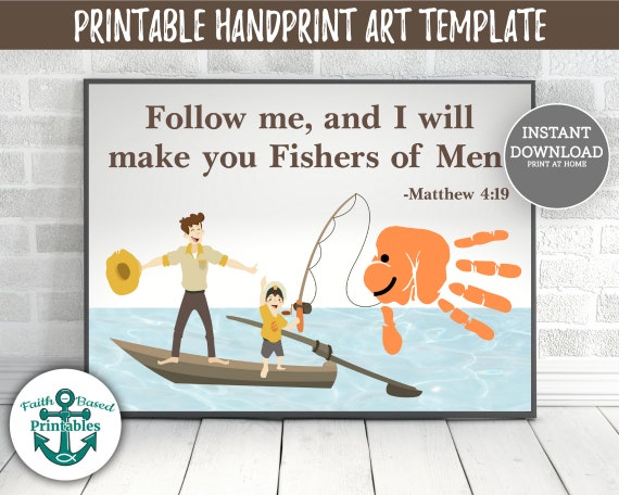 Handprint Printable Fishers of Men Sunday School Craft | Etsy