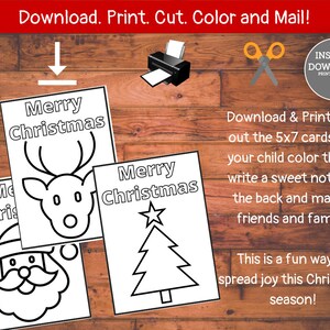 Printable Christmas Coloring Cards 5x7 Christmas Coloring Pages ...