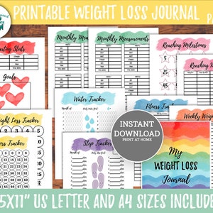 Printable Monthly Weight Loss Tracker Colorful