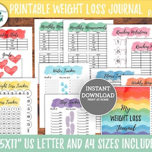 Printable Monthly Weight Loss Tracker Colorful