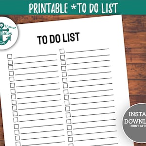 Printable to Do List PDF Simple to Do List Printable to Do List With ...