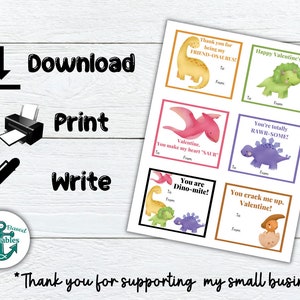 Printable Dinosaur Valentines Cards for Kids Valentine's Day Card ...