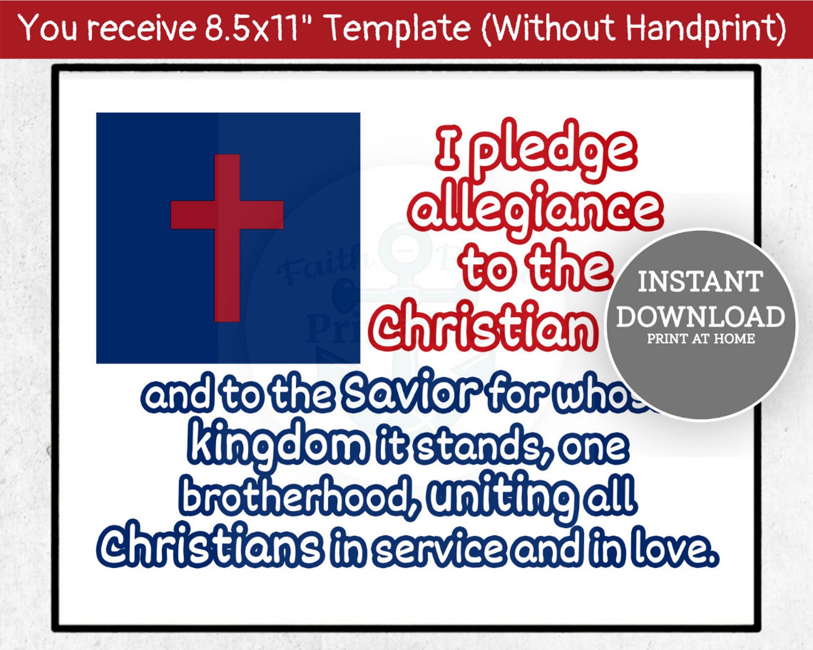Pledge To Christian Flag Printable