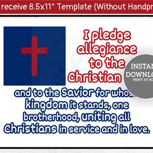 Pledge to the Christian Flag Handprint Craft, Printable Handprint Art ...