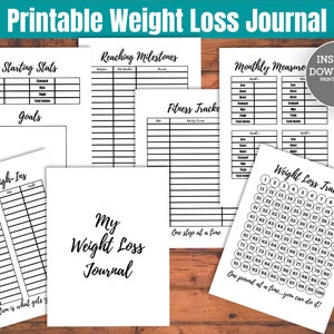 Printable Weight Loss Journal Simple Weight Loss Tracker Printable Weight Loss Motivation Weight Loss Goal Tracker Weight Loss Motivation
