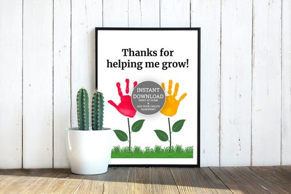 Kids Handprint Printable Craft  Kids Handprint Flower Gift