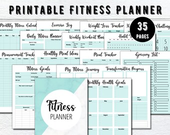 Printable Fitness Planner Fitness Journal Digital Fitness