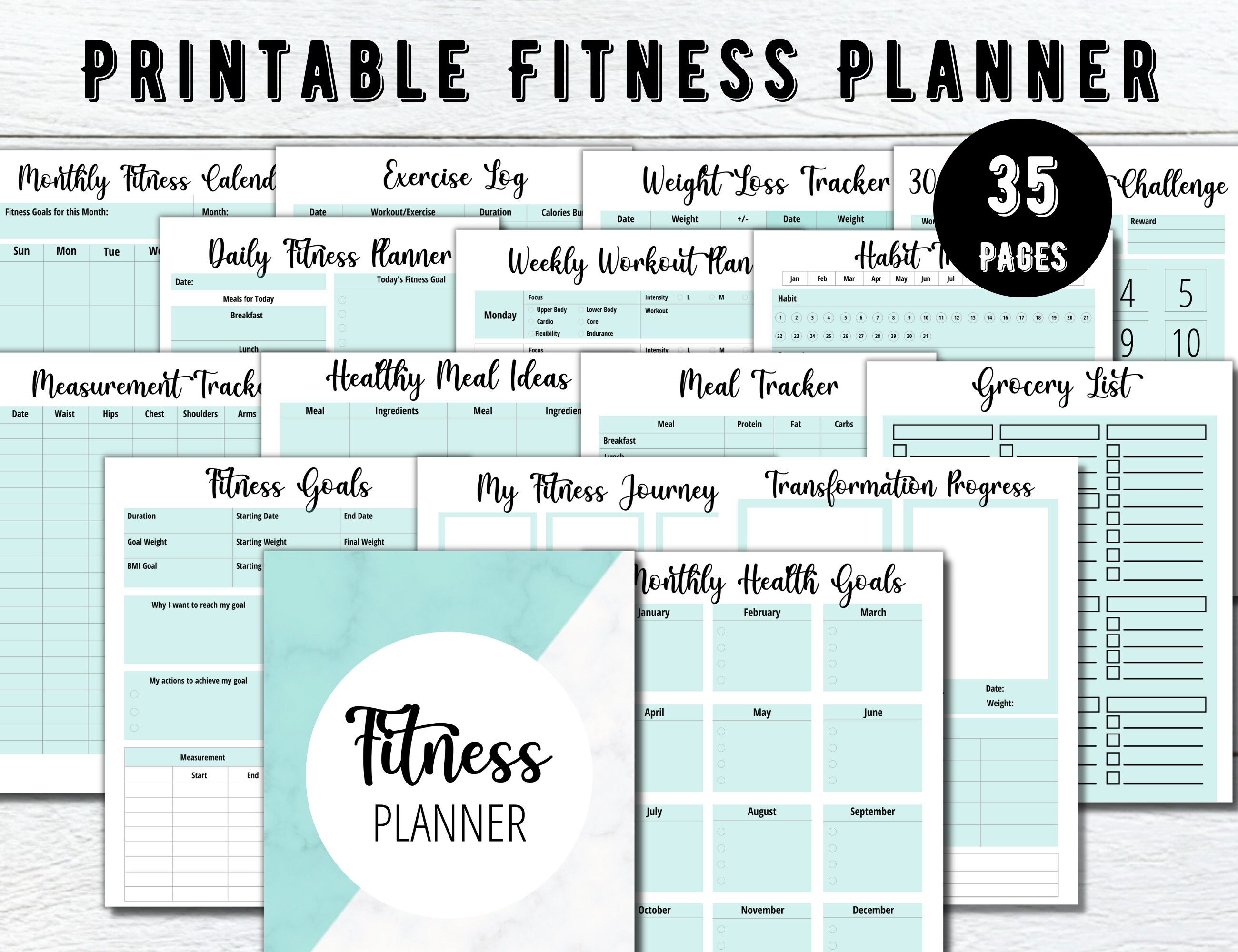 Fun & Interactive Food & Fitness Planner for Weight Loss