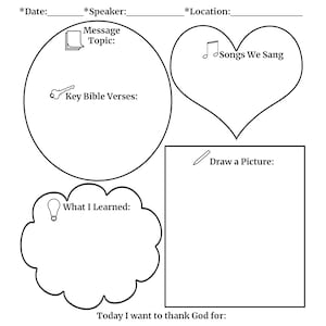 Worship Notes for Kids Printable, Sermon Notes for Kids, Sermon Notes ...