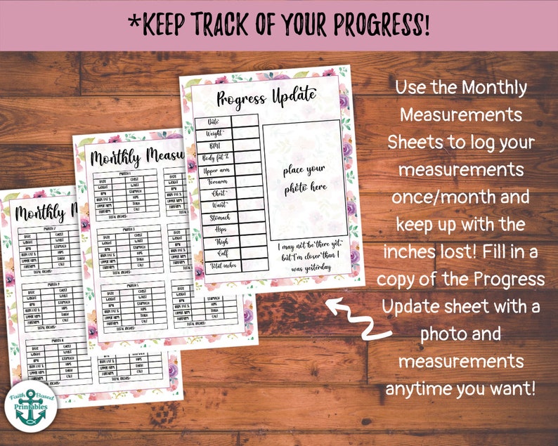 Purple Flower Weight Loss Journal Printable Weight Loss Etsy