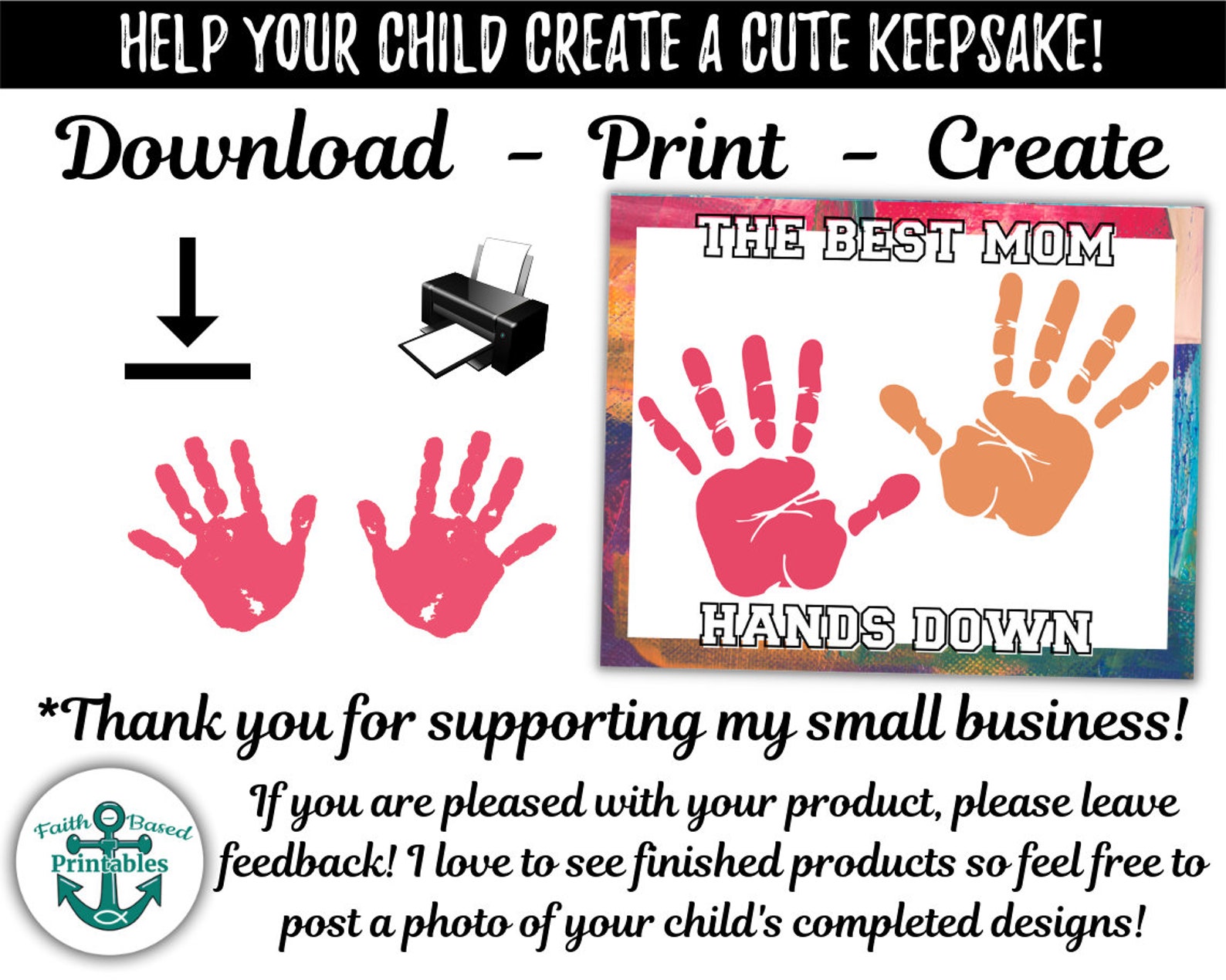 The Best Mom Hands Down Printable Gift for Mother's Day Etsy