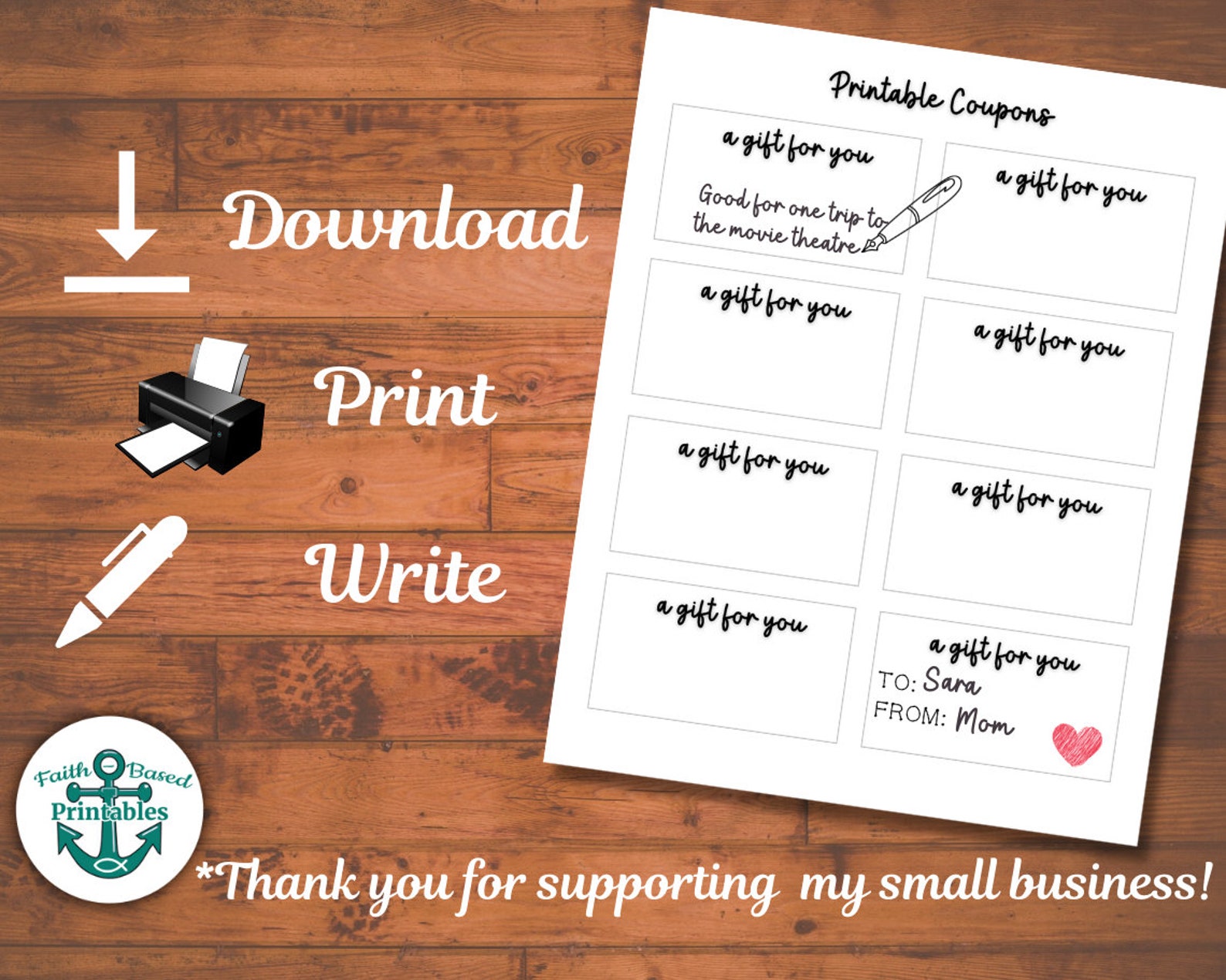 Printable Coupon Book Template Blank Coupons Boyfriend Coupon | Etsy