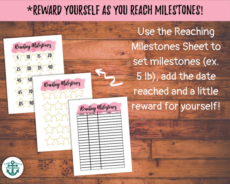 Pink Printable Weight Loss Journal 30 Page Pink Weight Loss Etsy