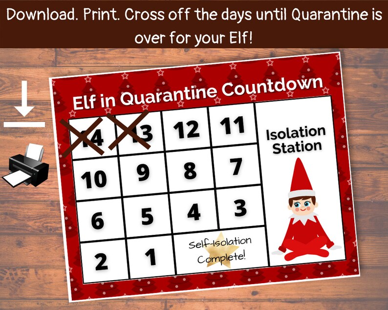 Quarantine Elf in Isolation 2020 Elf Quarantine Countdown Easy | Etsy
