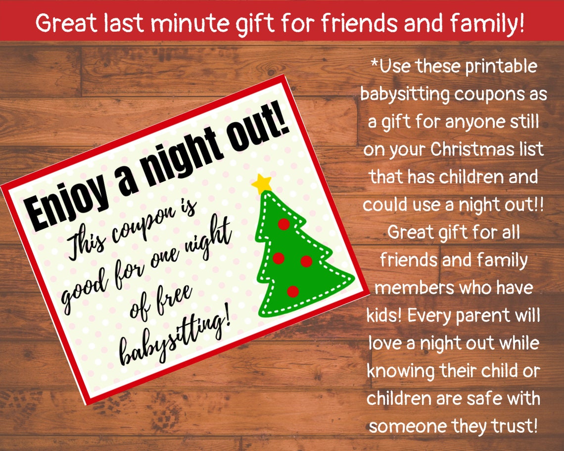 Babysitting Coupon Download Baby Sitting Coupon Printable - Etsy