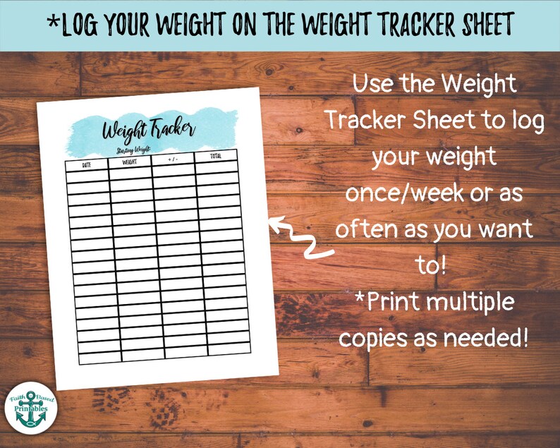 Printable Weight Loss Journal With Meal Planner Template Blue - Etsy
