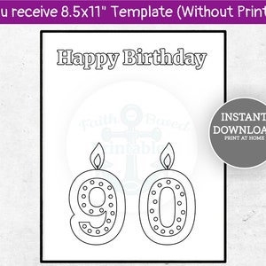 90th Birthday Gift 90th Birthday Coloring Card 90th Birthday | Etsy