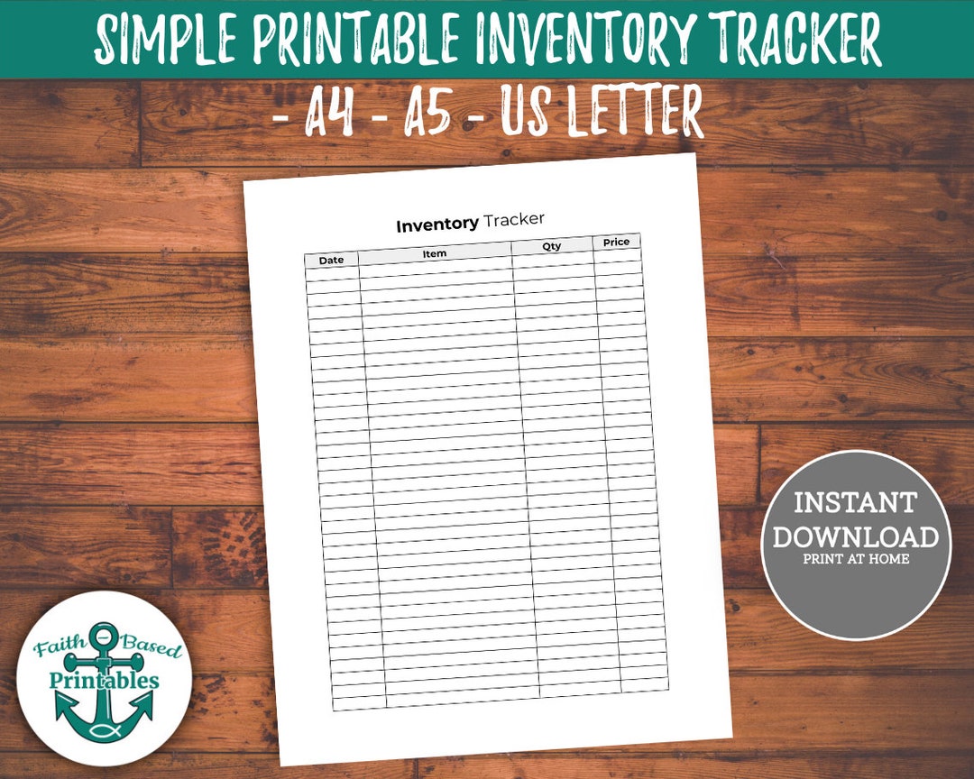 Printable Simple Inventory List PDF Inventory Template Printable ...