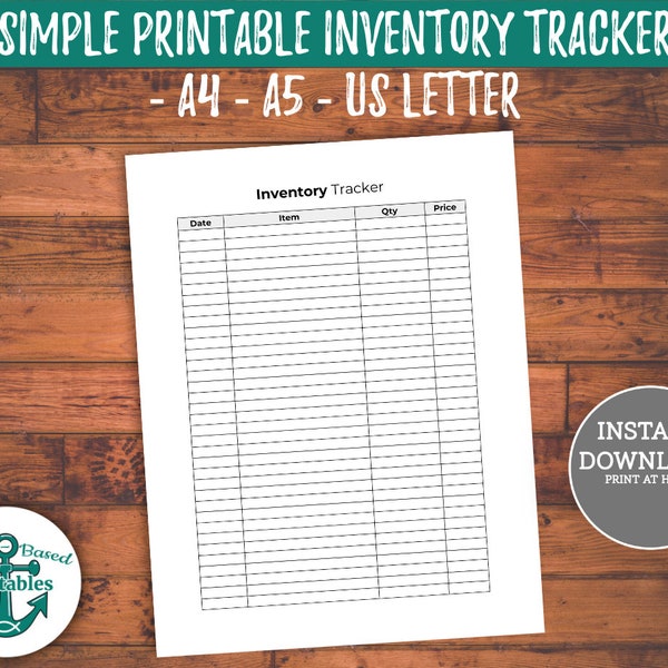 Printable Simple Inventory List PDF Inventory Template Printable Inventory Template PDF Printable Inventory Tracker Template PDF