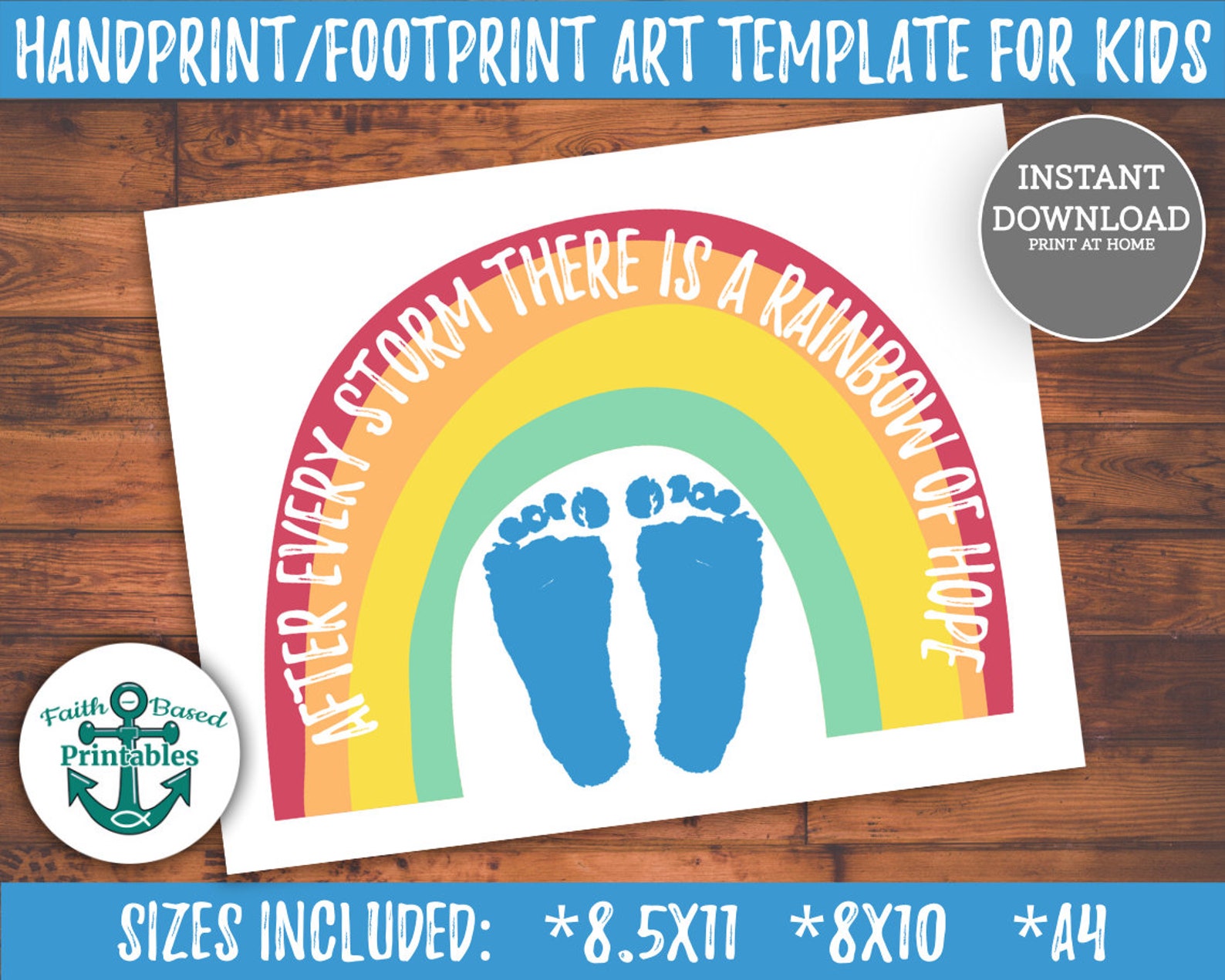 Rainbow Baby Footprint Craft After Every Storm There is a Etsy