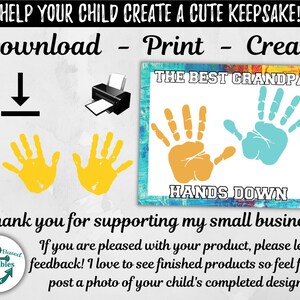 The Best Grandpa Hands Down Printable Gift for Grandpa Handprint Art ...