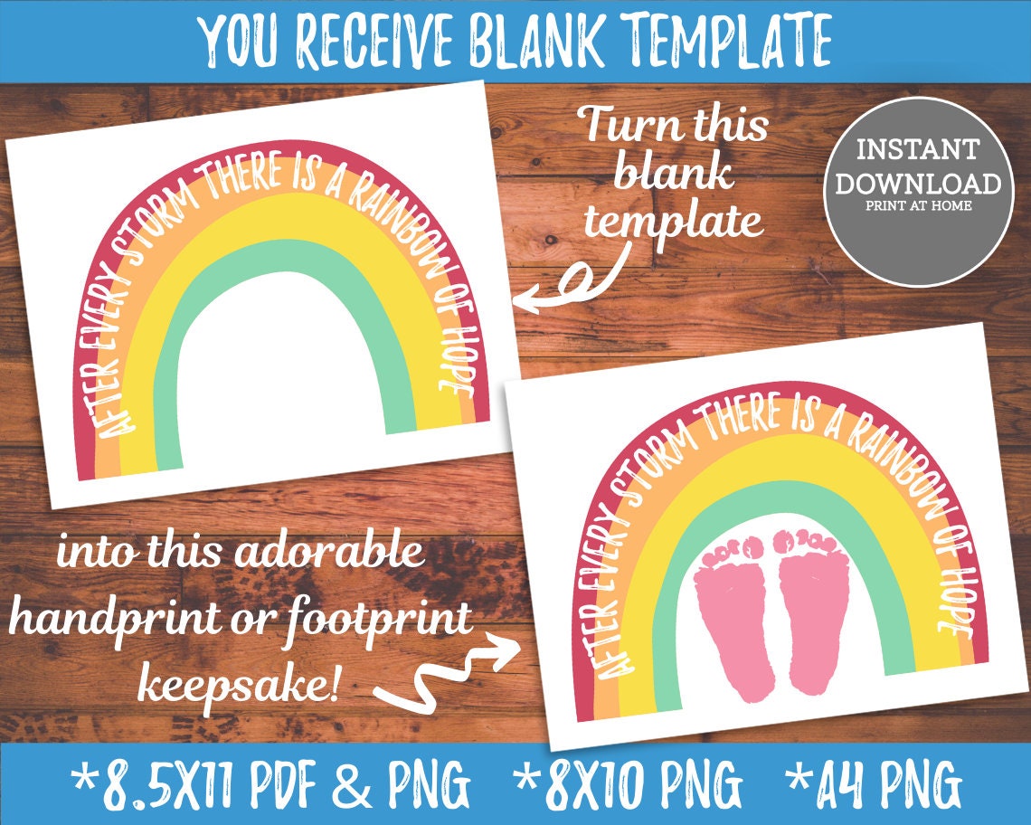 Rainbow Baby Footprint Craft After Every Storm There is a Etsy