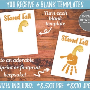 Printable Dinosaur Handprint Craft Bundle Dino Hand Print Wall Art ...